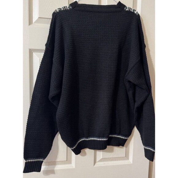 Ash Creek Trading Sweater Mens XL Black V Neck Southwestern Aztec Vintage - Picture 8 of 8